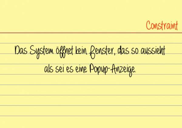  nicht implementierbare Anforderung